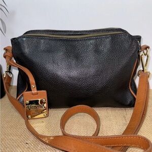 2 Valentina Black and Brown Tupe and brown Crossbody Bag two purses